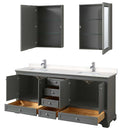 Deborah 80 Inch Double Bathroom Vanity in Dark Gray - 36