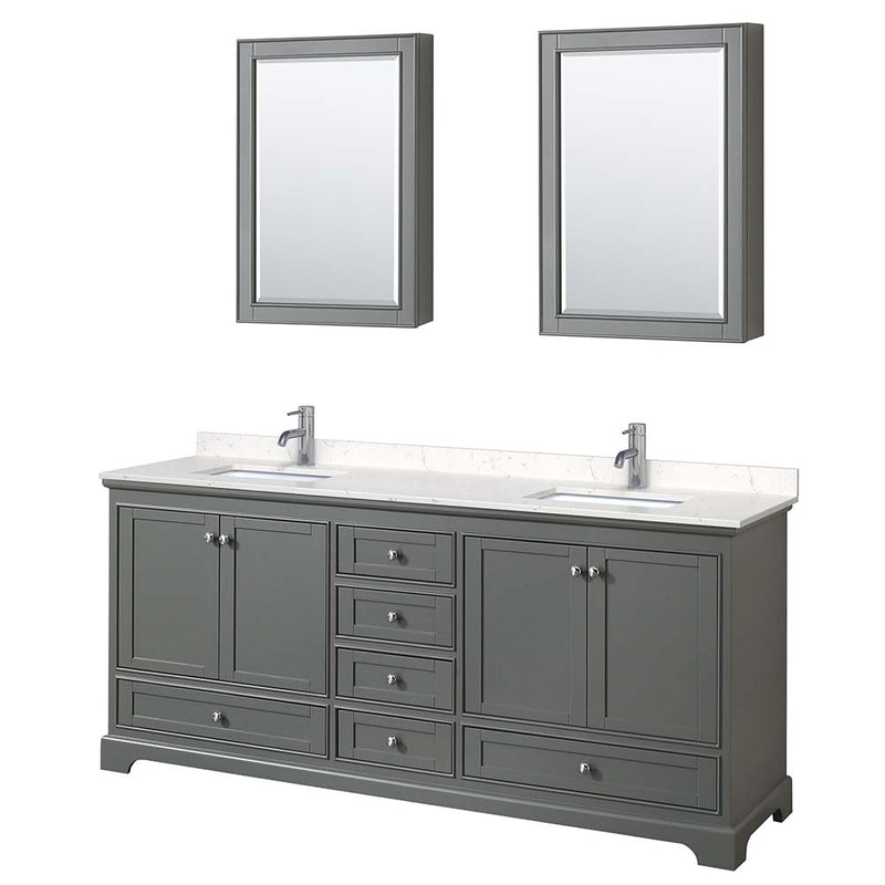 Deborah 80 Inch Double Bathroom Vanity in Dark Gray - 35