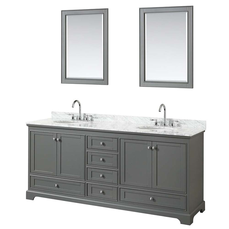 Deborah 80 Inch Double Bathroom Vanity in Dark Gray - 42