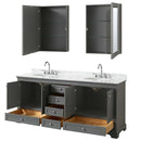 Deborah 80 Inch Double Bathroom Vanity in Dark Gray - 50