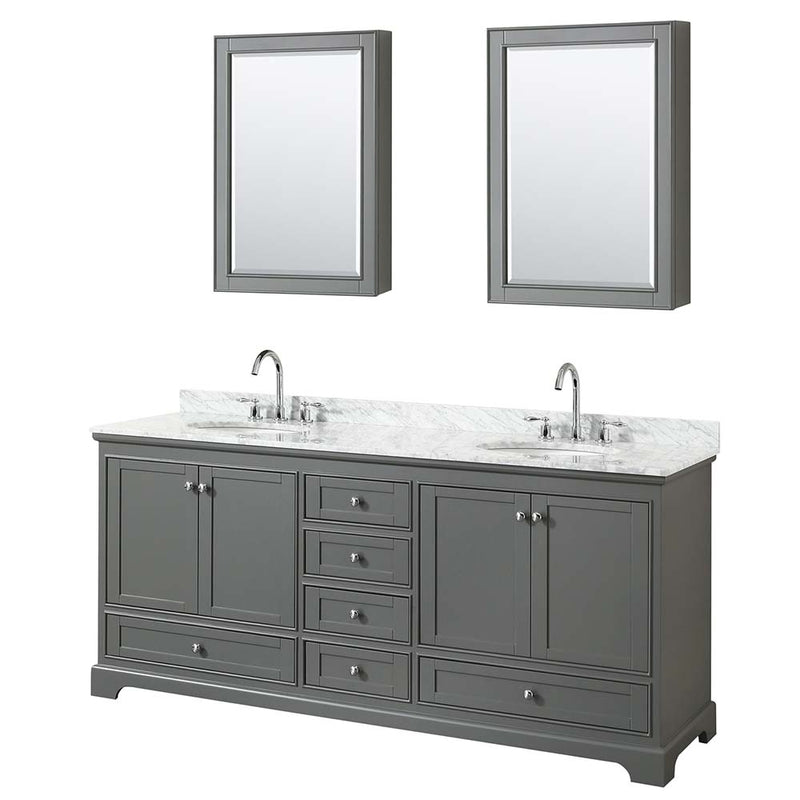 Deborah 80 Inch Double Bathroom Vanity in Dark Gray - 49