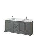 Deborah 80 Inch Double Bathroom Vanity in Dark Gray - 39