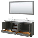 Deborah 80 Inch Double Bathroom Vanity in Dark Gray - 60