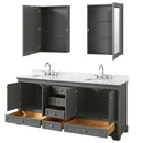 Deborah 80 Inch Double Bathroom Vanity in Dark Gray - 63
