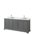Deborah 80 Inch Double Bathroom Vanity in Dark Gray - 54