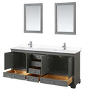 Deborah 80 Inch Double Bathroom Vanity in Dark Gray - 70