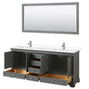 Deborah 80 Inch Double Bathroom Vanity in Dark Gray - 74