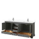 Deborah 80 Inch Double Bathroom Vanity in Dark Gray - 67