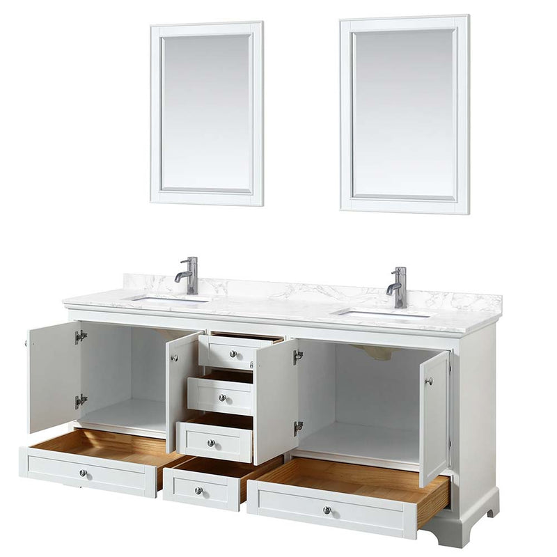 Deborah 80 Inch Double Bathroom Vanity in White - 13
