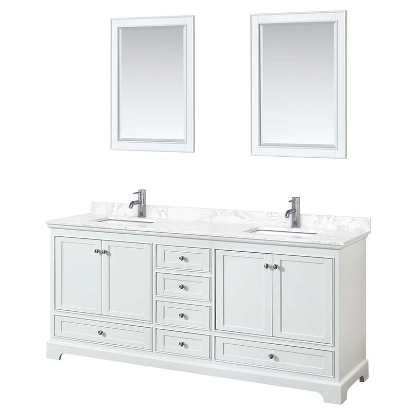Deborah 80 Inch Double Bathroom Vanity in White - 12