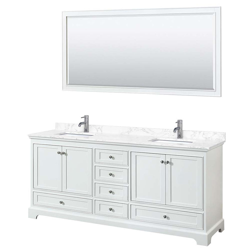 Deborah 80 Inch Double Bathroom Vanity in White - 16