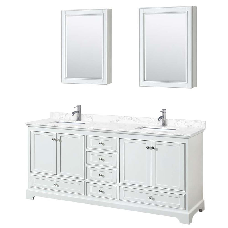 Deborah 80 Inch Double Bathroom Vanity in White - 20