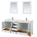 Deborah 80 Inch Double Bathroom Vanity in White - 28