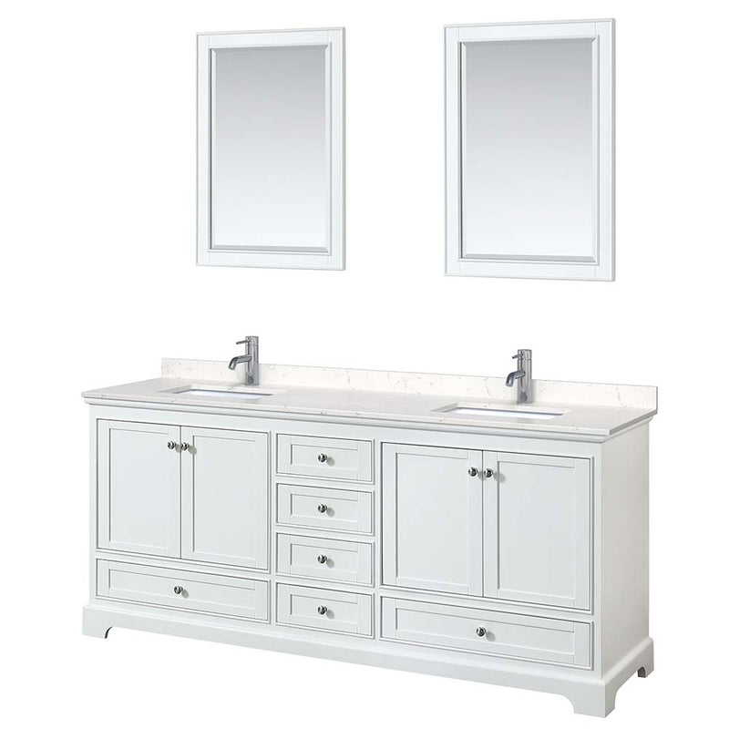 Deborah 80 Inch Double Bathroom Vanity in White - 27