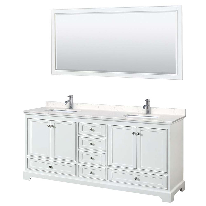 Deborah 80 Inch Double Bathroom Vanity in White - 31
