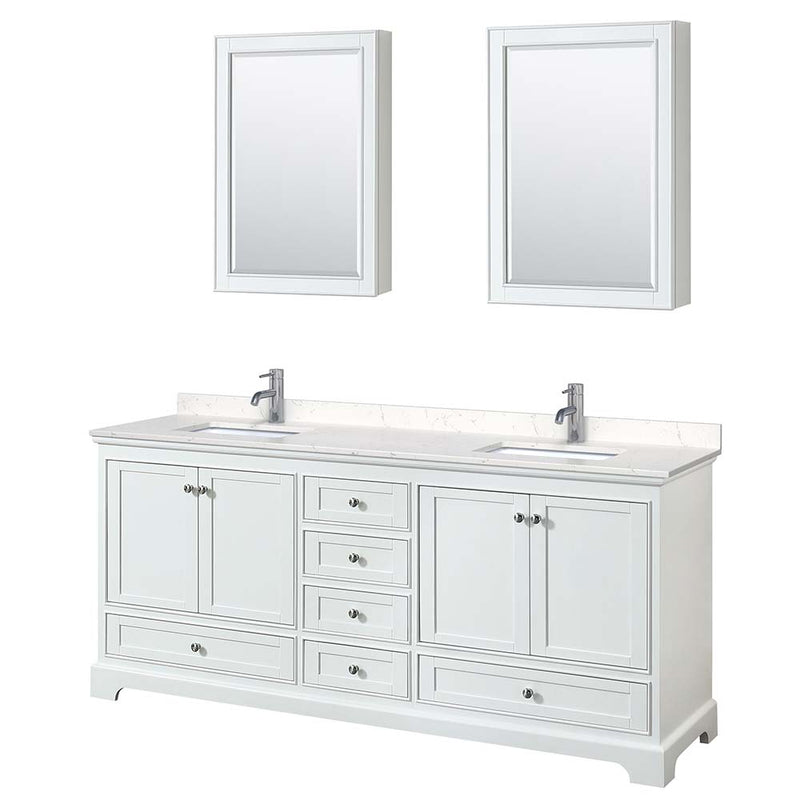 Deborah 80 Inch Double Bathroom Vanity in White - 35