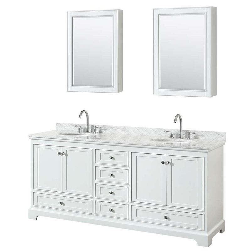 Deborah 80 Inch Double Bathroom Vanity in White - 49
