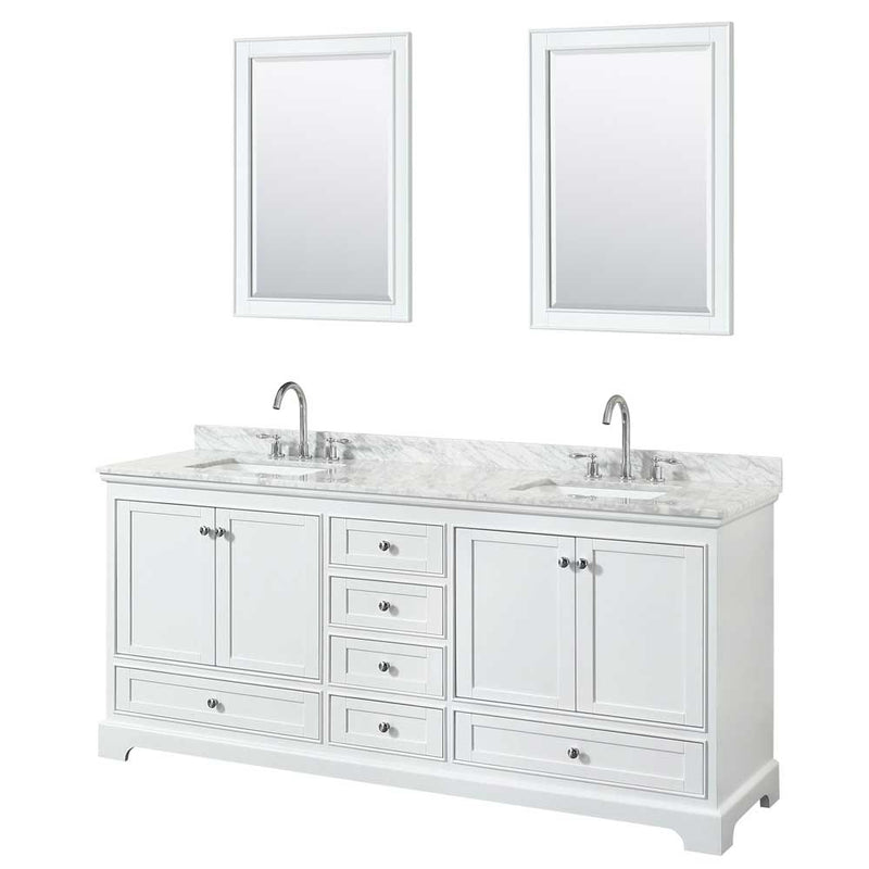 Deborah 80 Inch Double Bathroom Vanity in White - 56