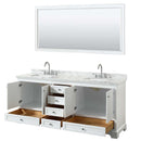 Deborah 80 Inch Double Bathroom Vanity in White - 60