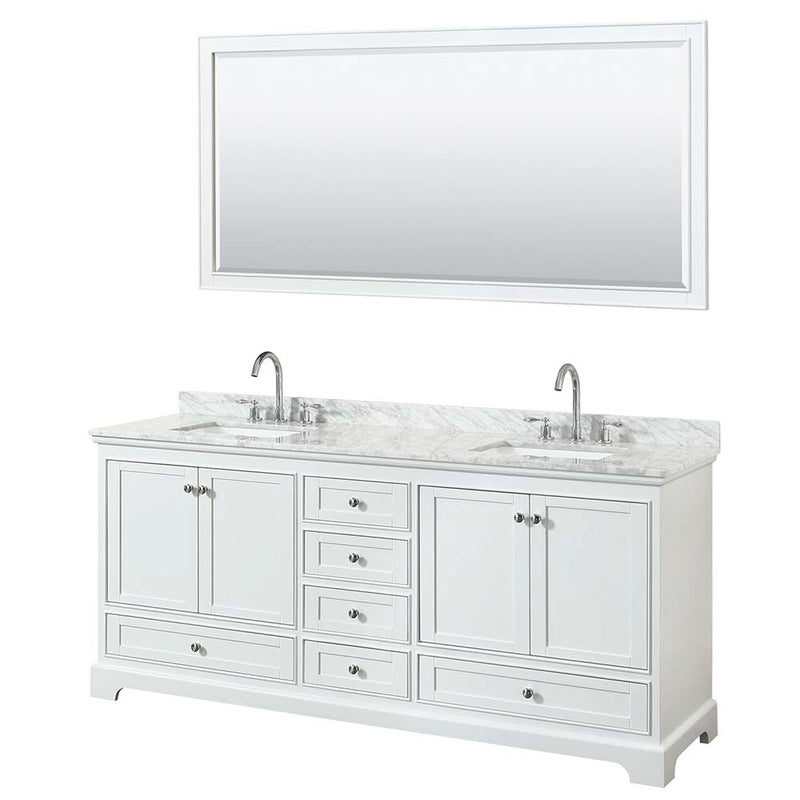 Deborah 80 Inch Double Bathroom Vanity in White - 59