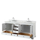 Deborah 80 Inch Double Bathroom Vanity in White - 55