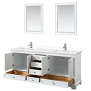 Deborah 80 Inch Double Bathroom Vanity in White - 70