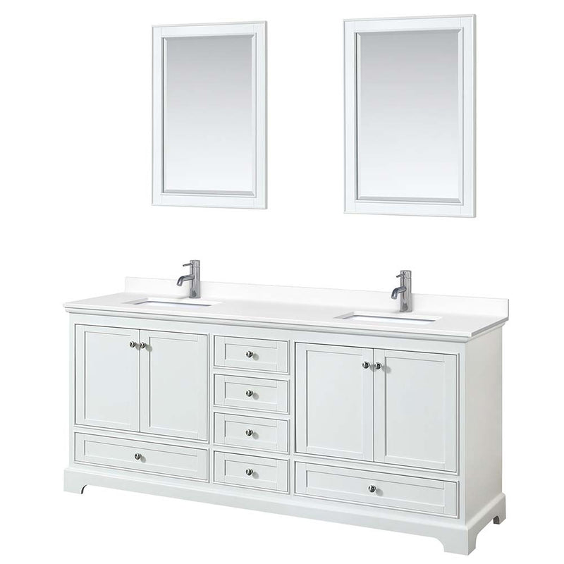 Deborah 80 Inch Double Bathroom Vanity in White - 69