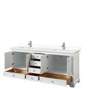 Deborah 80 Inch Double Bathroom Vanity in White - 67