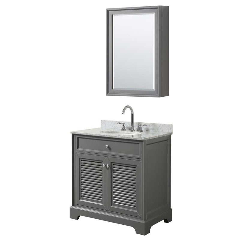 Tamara 30 Inch Single Bathroom Vanity in Dark Gray - 13