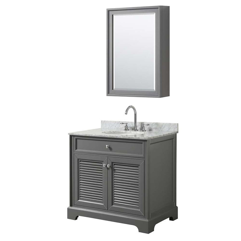 Tamara 36 Inch Single Bathroom Vanity in Dark Gray - 13