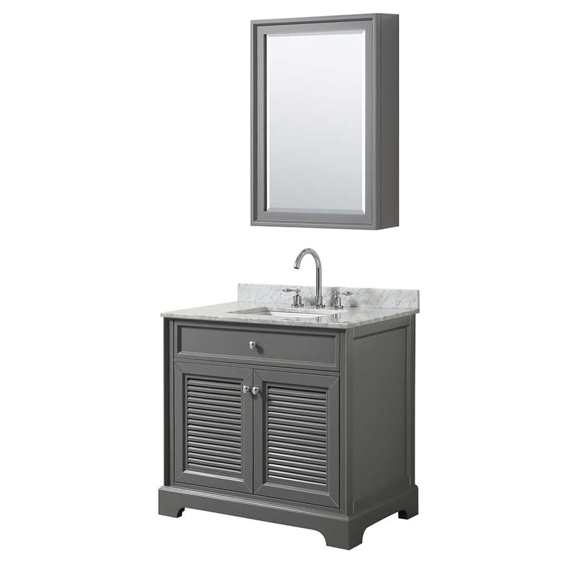 Tamara 36 Inch Single Bathroom Vanity in Dark Gray - 25