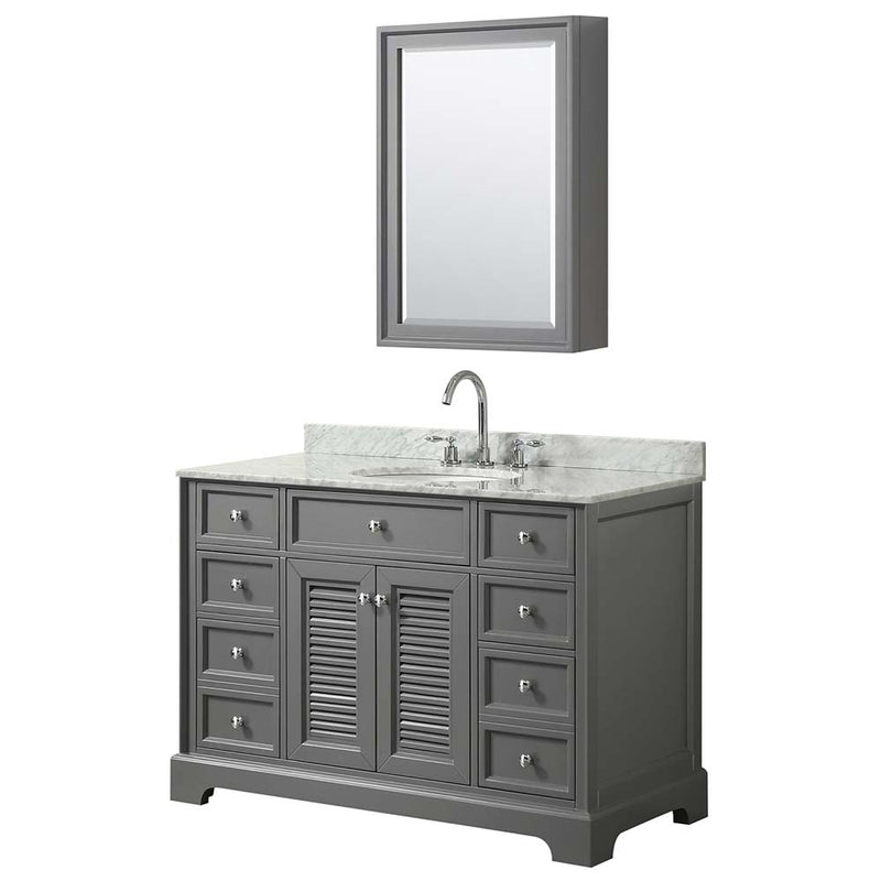 Tamara 48 Inch Single Bathroom Vanity in Dark Gray - 13