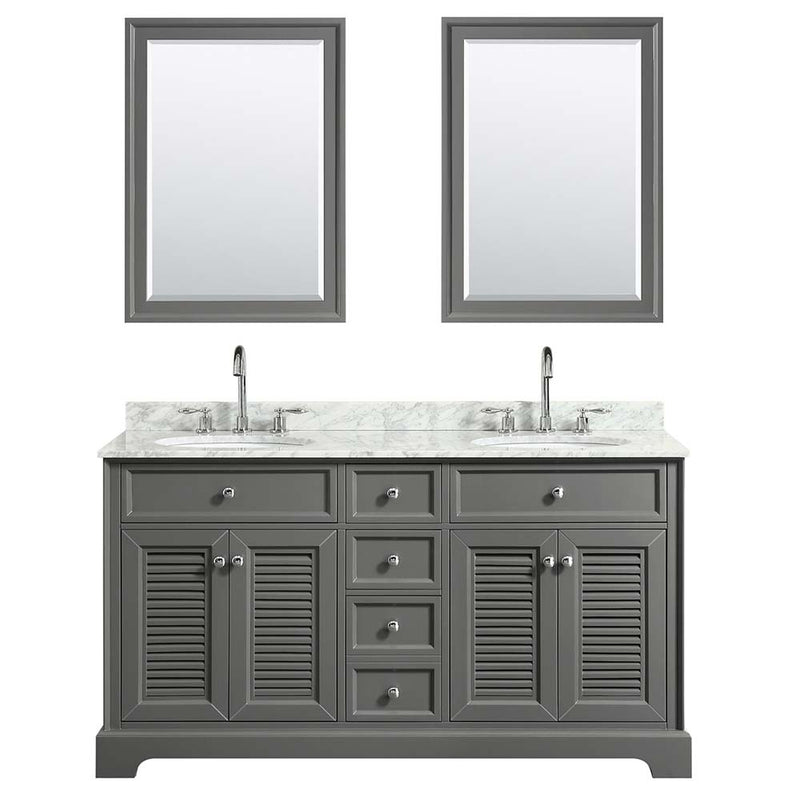 Tamara 60 Inch Double Bathroom Vanity in Dark Gray - 13