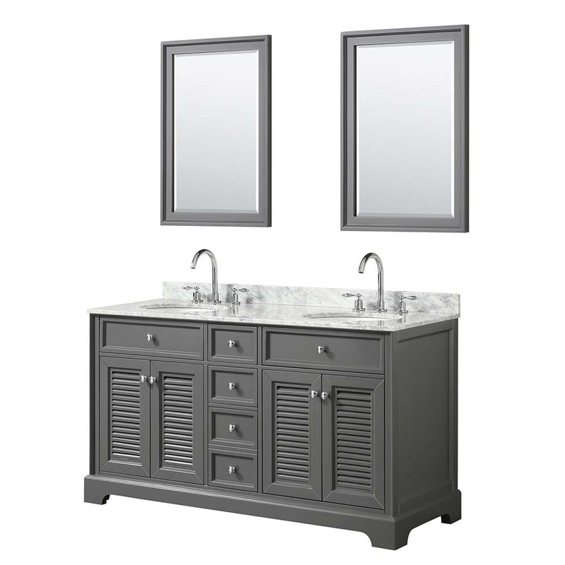 Tamara 60 Inch Double Bathroom Vanity in Dark Gray - 11