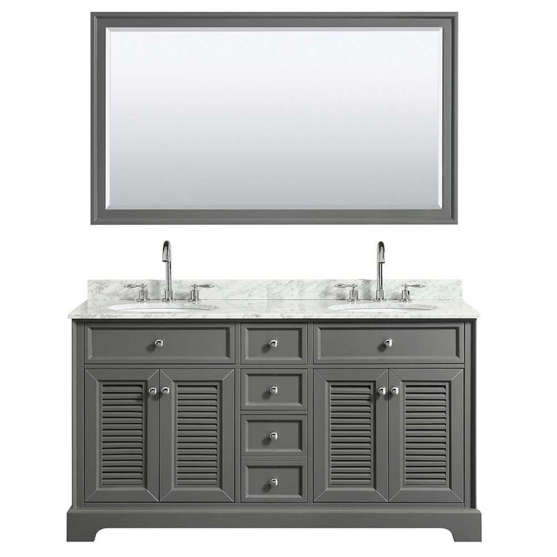 Tamara 60 Inch Double Bathroom Vanity in Dark Gray - 17
