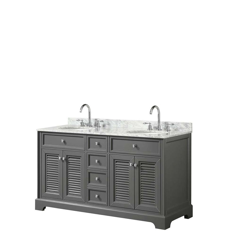 Tamara 60 Inch Double Bathroom Vanity in Dark Gray - 8