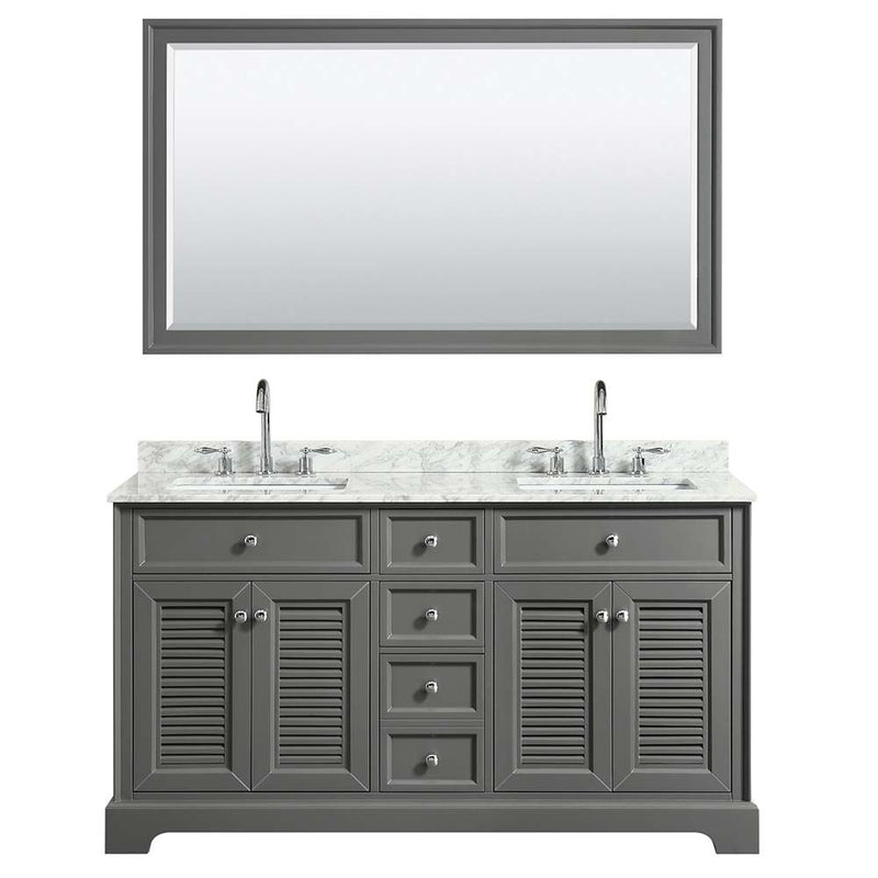 Tamara 60 Inch Double Bathroom Vanity in Dark Gray - 33
