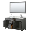 Tamara 60 Inch Double Bathroom Vanity in Dark Gray - 32