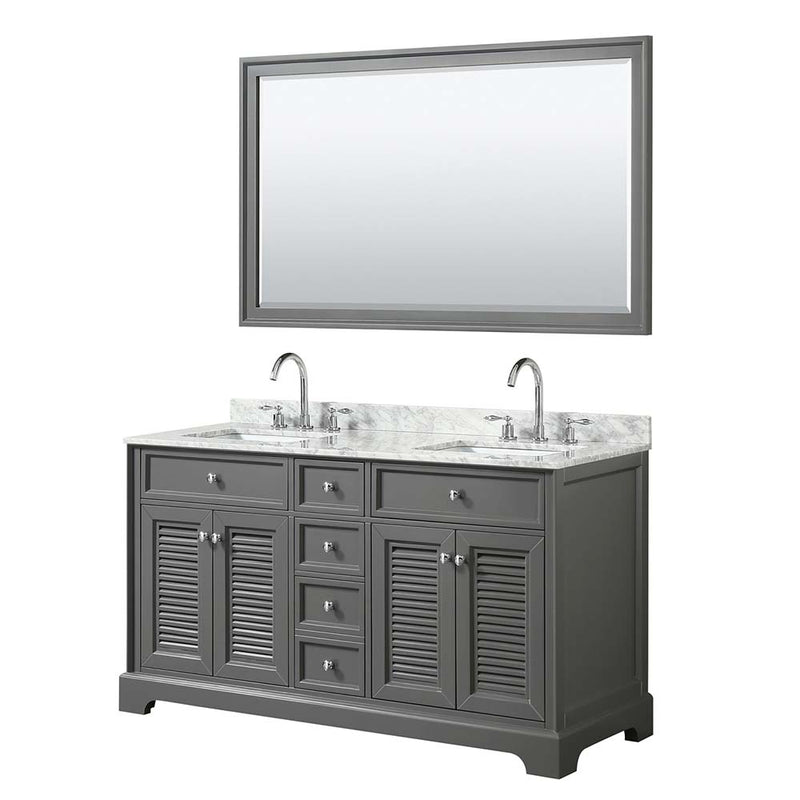 Tamara 60 Inch Double Bathroom Vanity in Dark Gray - 31