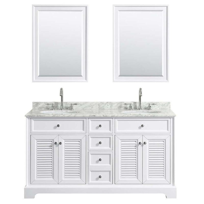 Tamara 60 Inch Double Bathroom Vanity in White - 13