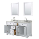 Tamara 60 Inch Double Bathroom Vanity in White - 12