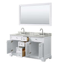 Tamara 60 Inch Double Bathroom Vanity in White - 16