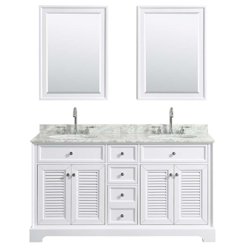 Tamara 60 Inch Double Bathroom Vanity in White - 21