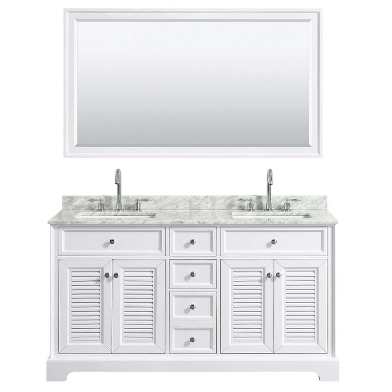 Tamara 60 Inch Double Bathroom Vanity in White - 33