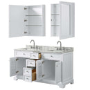 Tamara 60 Inch Double Bathroom Vanity in White - 36