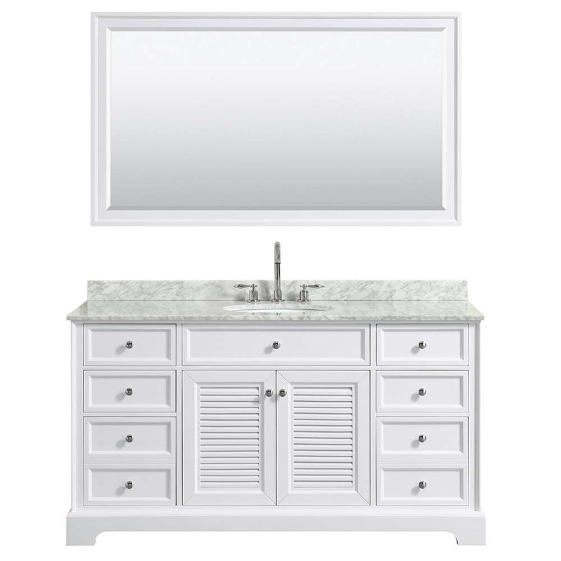Tamara 60 Inch Single Bathroom Vanity in White - 9