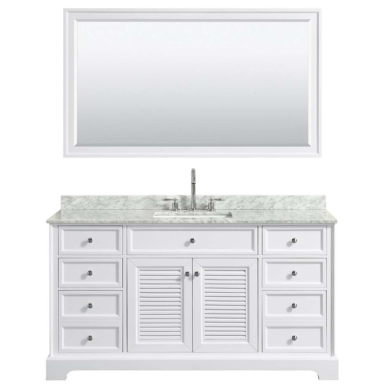 Tamara 60 Inch Single Bathroom Vanity in White - 16
