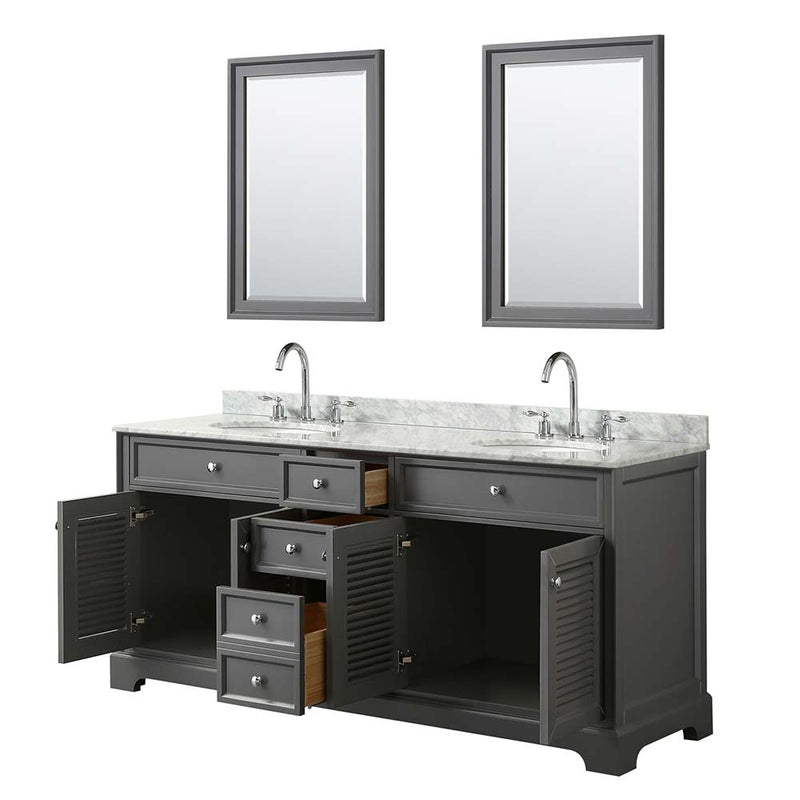 Tamara 72 Inch Double Bathroom Vanity in Dark Gray - 12
