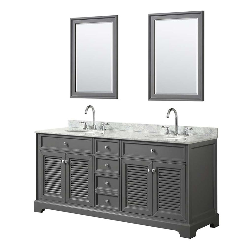 Tamara 72 Inch Double Bathroom Vanity in Dark Gray - 11