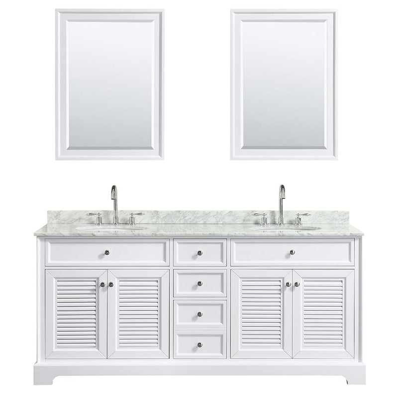 Tamara 72 Inch Double Bathroom Vanity in White - 13